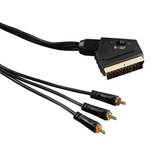 Hama 1,5m SCART til 3xRCA Kabel - Svart Hama 1,5m SCART til 3xRCA Kabel - Svart