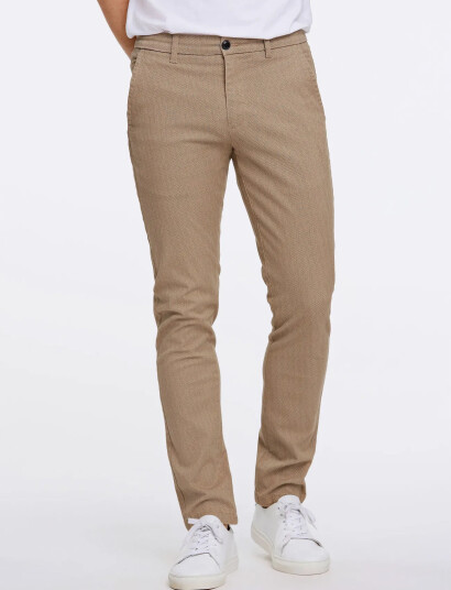 Lindbergh Aop Superflex Chino Pants - Beige - 30 x 32