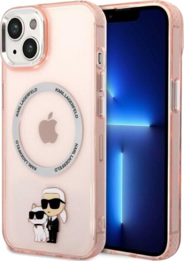 Karl Lagerfeld iPhone 14 Plus Hardcase 6.7" Rosa Ikonisk Karl & Choupette MagSafe