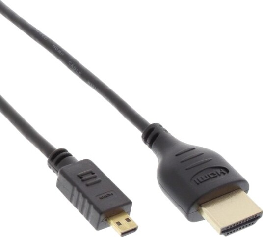 Inline Hdmi Kabel Med Ethernet Hdmi Hann Til Micro Hdmi Hann 30 Cm Trippel Isolasjon Svart Støpt 4K Støtte 17533D