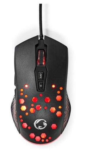 Nedis Gaming - mouse - USB - black - Mus - Optisk - 7 - Svart