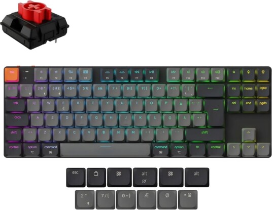 Keychron K1v6 Low Profile QMK Tastatur Gateron Red Light Grey 