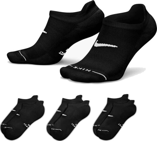 Nike Everyday Elevated No Show Socks 3 Pack Sort L