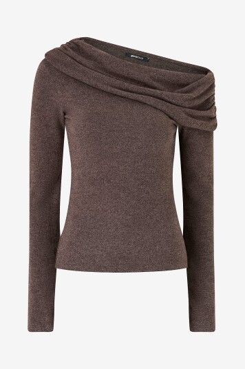 Gina Tricot Topp One Shoulder Top Brun