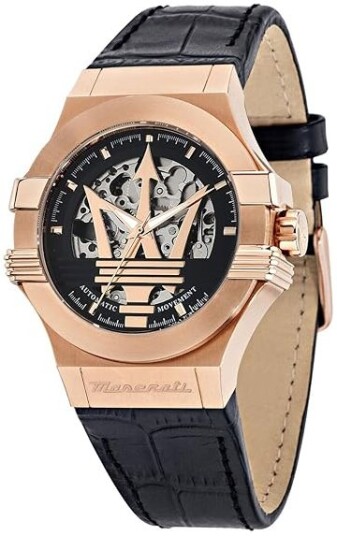Maserati Herreklokke R8821108053 Potenza Skjelettkuttet/Lær Ø42 mm