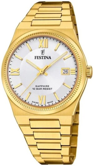 Festina Herreklokke F20038 1 Swiss Made Sølvfarget/Gulltonet stål