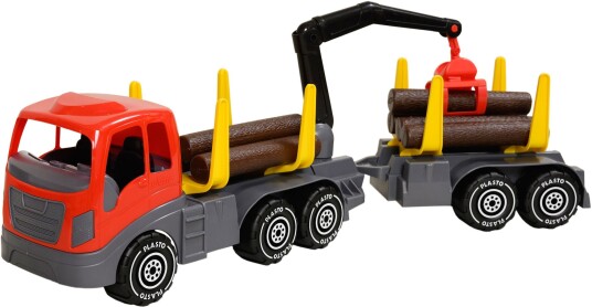 Plasto Tømmerbil med Grapp Tilhenger & Tømmer 74 cm Plasto Tømmerbil med Grapp Tilhenger & Tømmer 74 cm