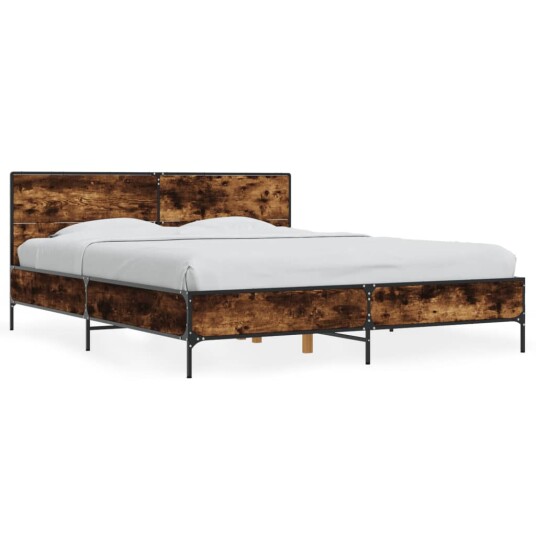  Sengeramme røkt eik 150x200 cm konstruert tre og metall 8721102613005
