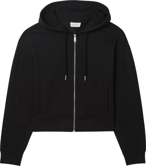 Calvin Klein Jeans Ls Monogram Terry Crop Relaxed F Black XS