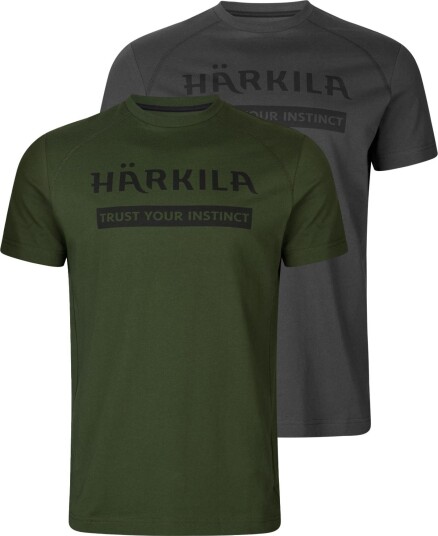 Härkila Härkila Logo T-shirt 2-pack Duffel green/Phantom S