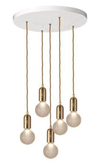 Lee Broom Crystal Bulb Taklampe 5 Stk Matt/Messing Lee Broom Crystal Bulb Taklampe 5 Stk Matt/Messing