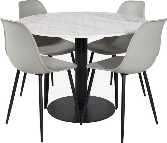 Venture Home   Spisegruppe Estri inkl. 4 spisestoler Penally   Hvit