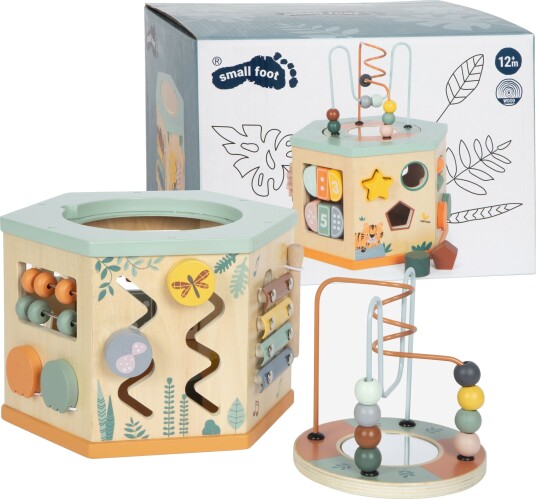 Small Foot Small Foot Motor Aktivitetskube med 7 Sider Safari Small Foot Small Foot Motor Aktivitetskube med 7 Sider Safari