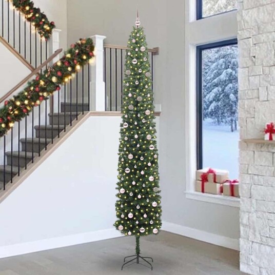  Kunstig juletre med 300 LED grønn 300 cm PVC og stål og plast