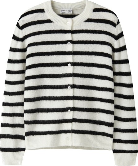 Name It Genser Strikk NkfNerina Antique White/Black Name It 13 14 år (158 164) Genser Hvit Svart