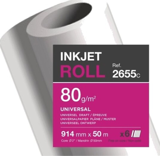 Plotterpapir Clairefontaine Universal 80 G 914 Mm X 50 M Pakke A 6 Stk Plotterpapir Clairefontaine Universal 80 G 914 Mm X 50 M Pakke A 6 Stk