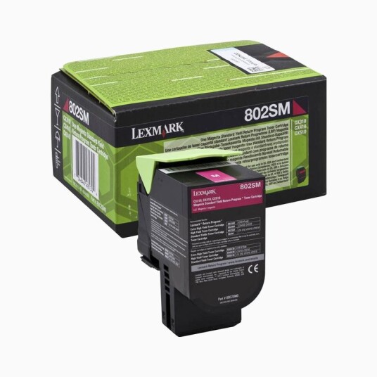 Lexmark 802SM M Toner - 80C2SM0 Original - Magenta 2000 sider Lexmark 802SM M Toner - 80C2SM0 Original - Magenta 2000 sider