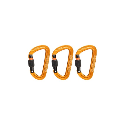 Mammut Sender Screwgate 3 pack Carabiners Screw Gate Gold one size