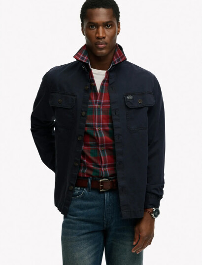 Superdry 2 Pocket Overshirt   Navy   L