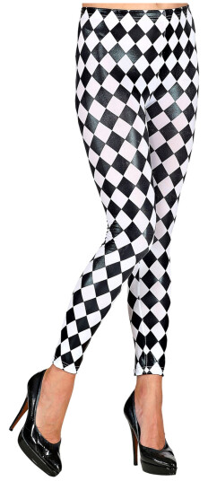 Widmann S.r.l. Rutete Leggings Svart/Hvit - Small/Medium