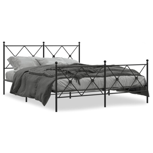  Sengeramme i metall med hode- og fotgavl svart 150x200 cm 8721012374065