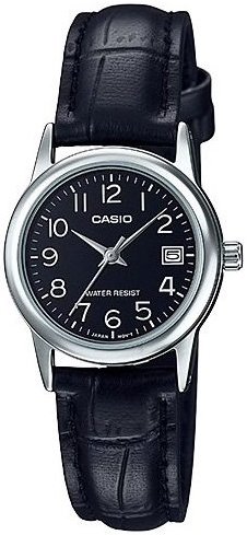 Casio Dameklokke LTP V002L 1BUDF Classic Sort/Lær Ø25 mm