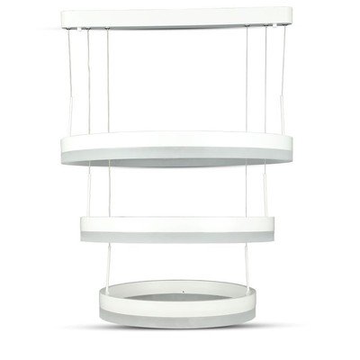 V-Tac 92W lysekrone med 3 ringer - Dimbar  Soft lys  Ø60  varm hvit - Dimbar : Dimbar  Kulør : Varm