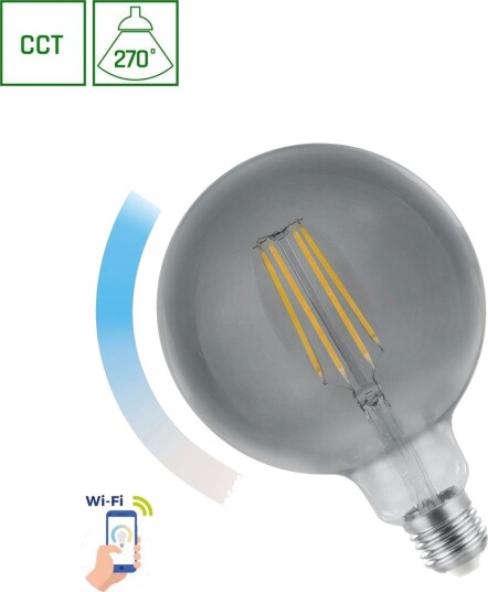 Spectrum E27 4,9W LED globepære G95 stor kuleform til åpne lamper Spectrum E27 4,9W LED globepære G95 stor kuleform til åpne lamper