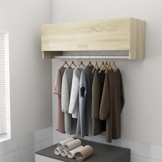 vidaXL Garderobe sonoma eik 100x32,5x35 cm sponplate