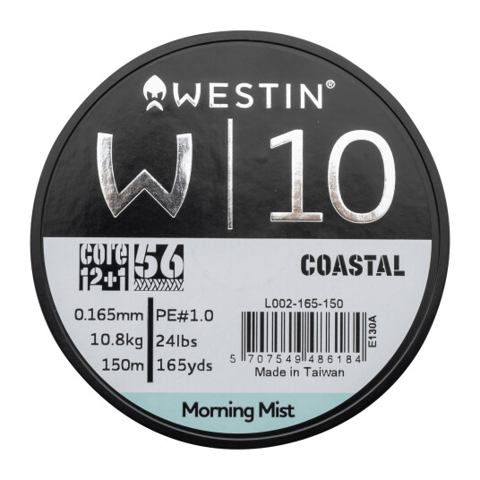 Westin W10 13 Braid Coastal 0.165mm 150m 10.8kg, fiskesene multifilament 0.165mm 150m 10.8kg Coastal Morning Mist
