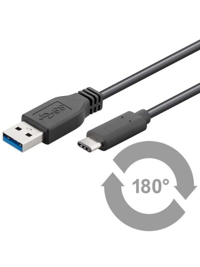 Goobay USB 3.1 C-USB 3.0 A 0,15m - Svart - Super Speed Kabel