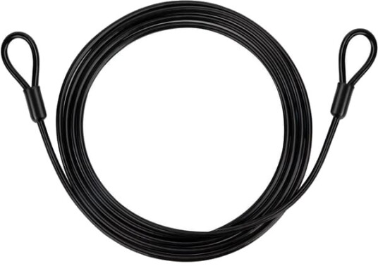 2M Sykkellåskabel Kraftig Sikkerhetskabel med PVC-belagt Dobbel Ring 4mm Tykkelse PVC-belagt Hengelås Rund U-lås