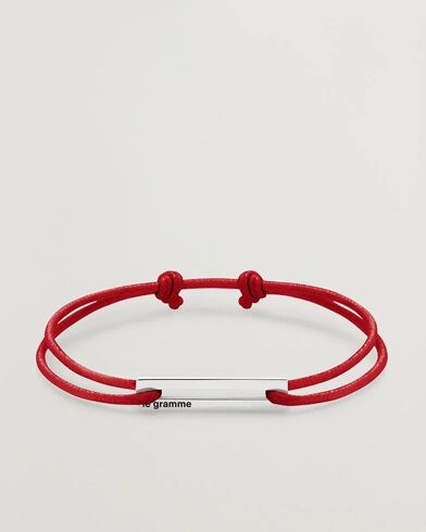 LE GRAMME Cord Bracelet Le 17/10 Red/Sterling Silver