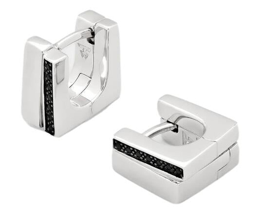 Tom Wood Jewellery Step Huggies Black Spinel Øredobber Sølv / Sort unisex Tom Wood Jewellery Step Huggies Black Spinel Øredobber Sølv / Sort unisex