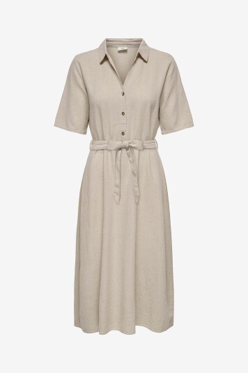 JDY - Kjole jdySay 2/4 Midi Shirt Dress Wvn - Beige