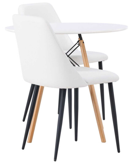 Venture Design Danburi & Night spisegruppe Hvit/hvit 2 stoler & bord 60 cm