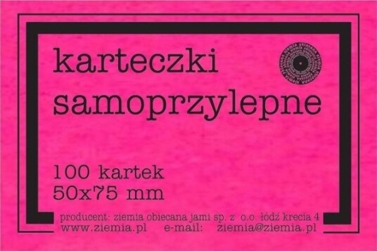 Ziemia Obiecana Selvklebende Lapper Fluo 50X75 Mm 100K Rosa