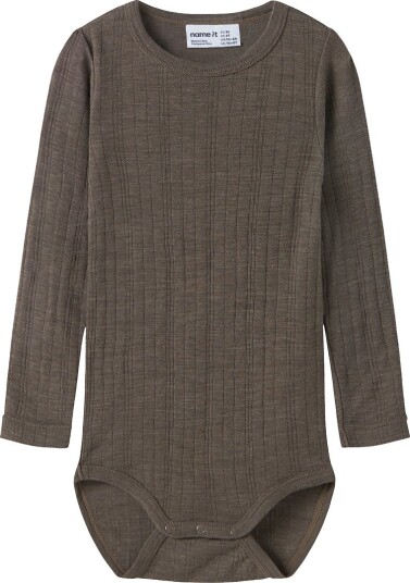 Name It Nmmwang Wool Needle Ls Body Solid   Brown   92