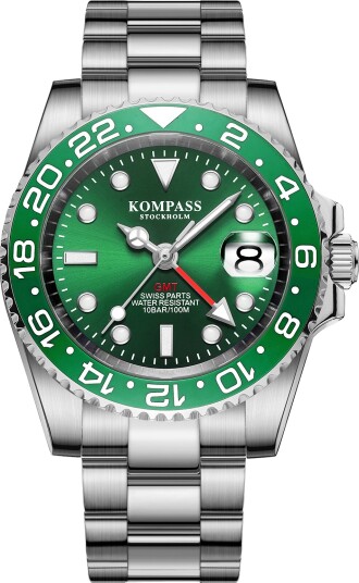 Kompass GMT Professional Sapphire Steel Green