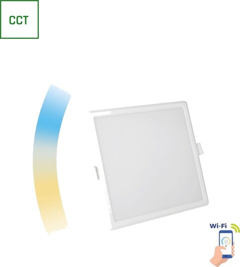12W Algine Smart CCT downlight panel Wi Fi dimbar 16,2x16,2 cm firkantet justerbar lysfarge