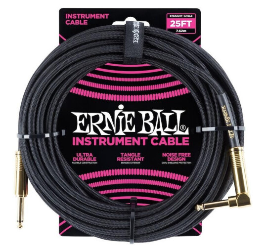 Ernie Ball Eb-6058 Instrumentkabel 7.5m Svart Ernie Ball Eb-6058 Instrumentkabel 7.5m Svart