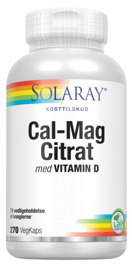 Solaray Cal-Mag Citrat + D-vitamin 270 Kapslar Solaray Cal-Mag Citrat + D-vitamin 270 Kapslar