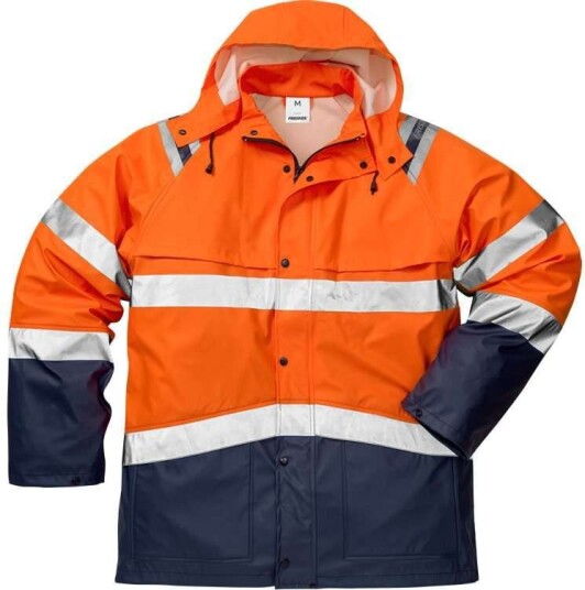 Fristads Regnjacka 4624 Rs, Klass 3 Varsel Orange/marinblå 3xl