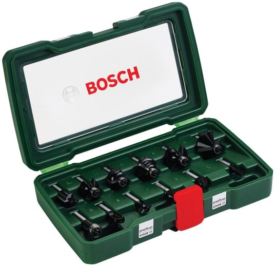 Bosch 12 Delers Fresesett med 8 mm Skaft for Tre og Stål