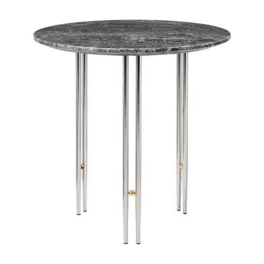 Gubi IOI salongbord Ø50 cm Krom-messing-grå marmor