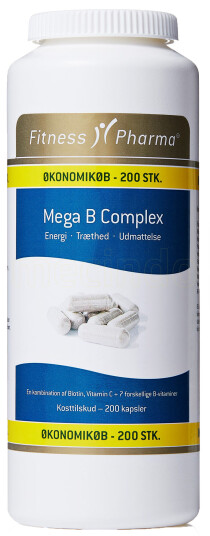 Fitness Pharma Mega B Complex 200 Kapsler Fitness Pharma Mega B Complex 200 Kapsler