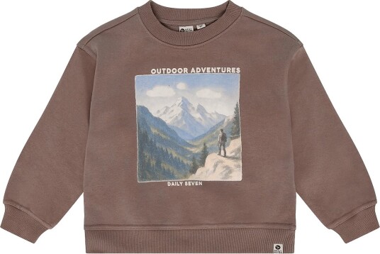 Daily 7 Oversized Sweater Print   Brown   134