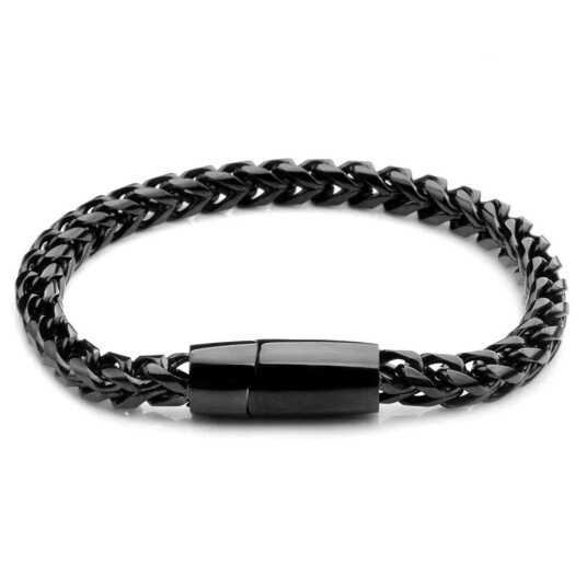 Rustfritt stål vintage kjedekobling armbånd Svart Rustfritt stål vintage kjedekobling armbånd Svart