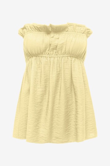 Only - Tubetopp onlLino Ruffle Bandeau Top Wvn OX - Gul