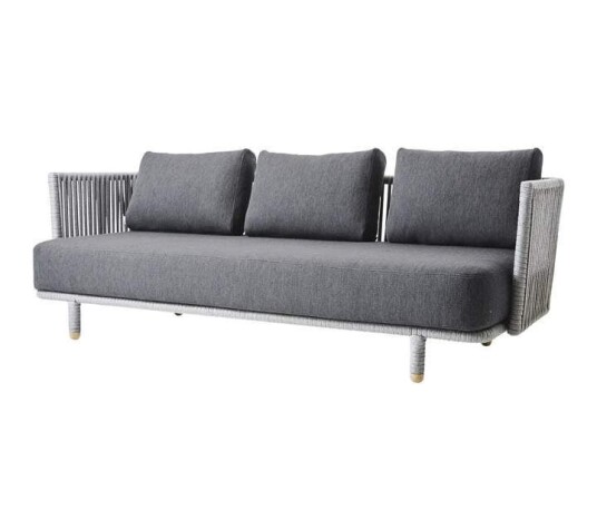Cane line Moments 3 seter. Sofa grå